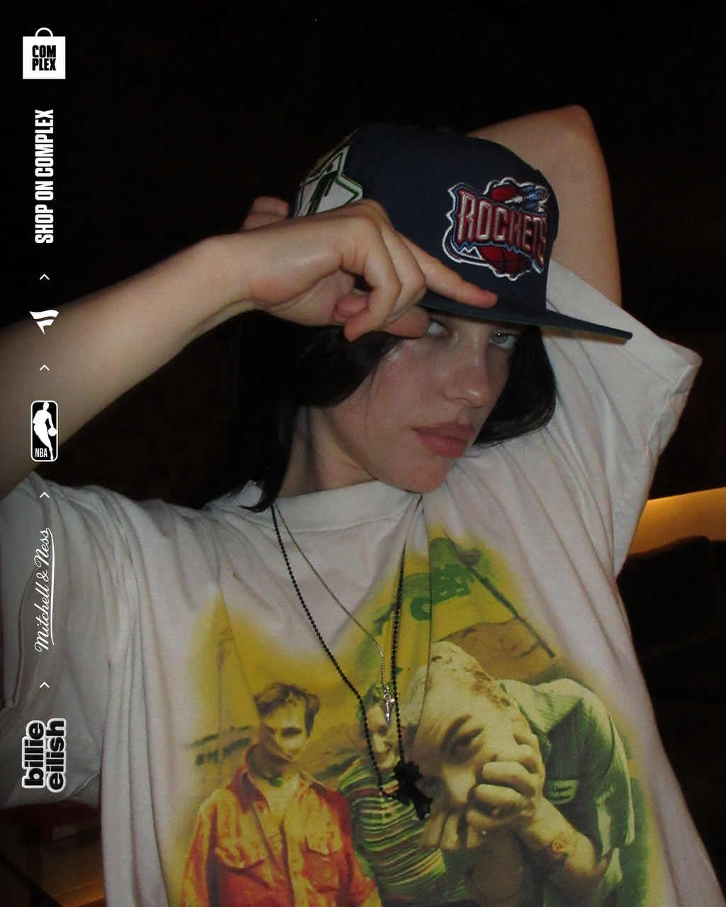 Mitchell & Ness x Billie Eilish Houston Rockets NBA B.E. Patch Snapback