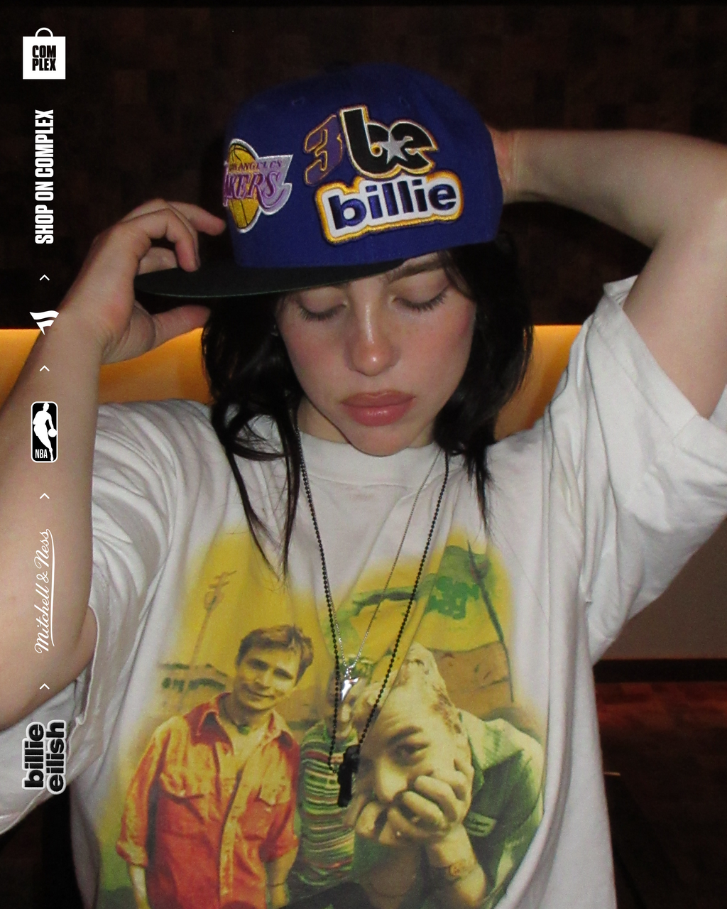 Billie Eilish X Mitchell & Ness Los Angeles Lakers NBA B.E. Patch Snapback