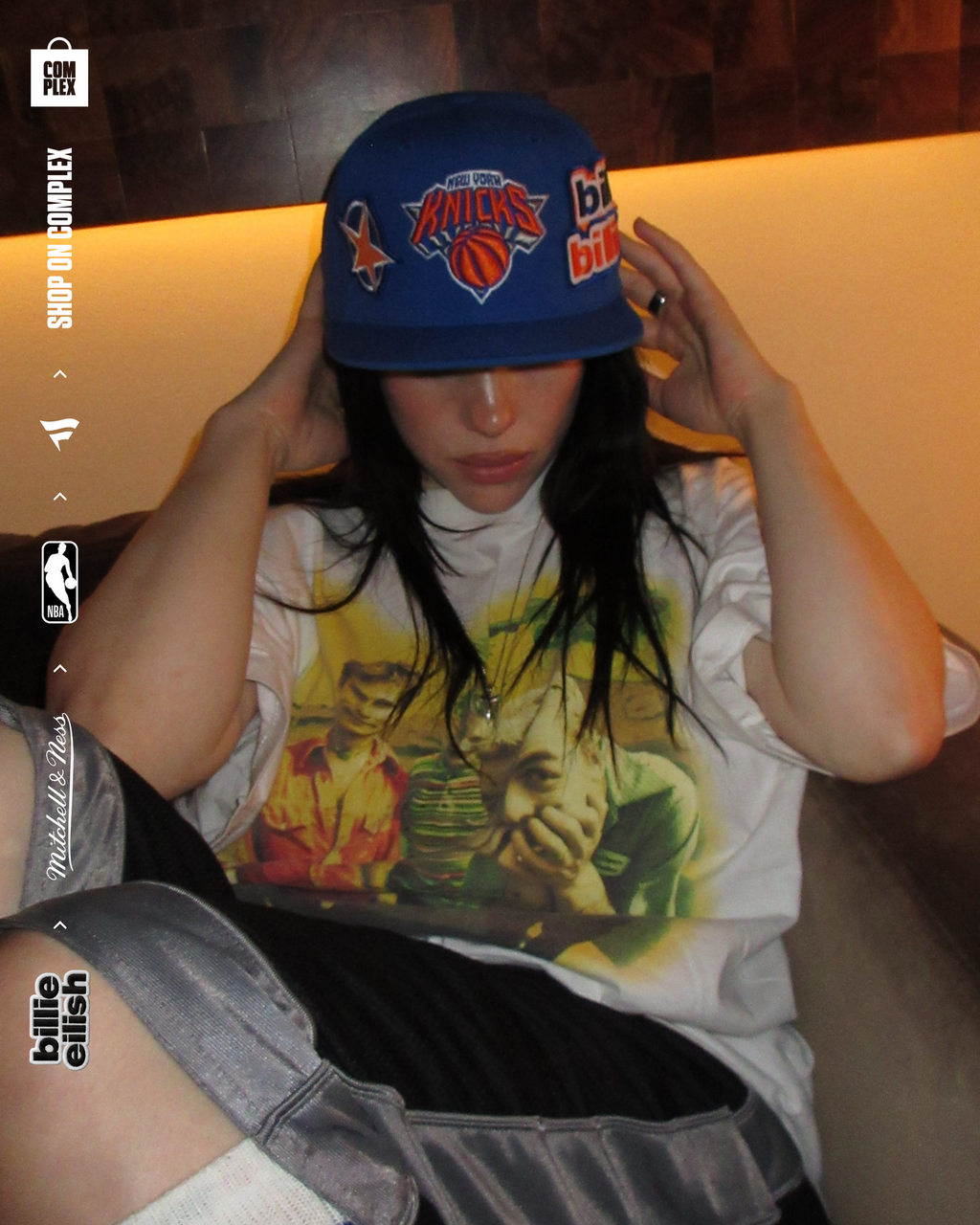 Billie Eilish X Mitchell & Ness New York Knicks NBA B.E. Patch Snapback