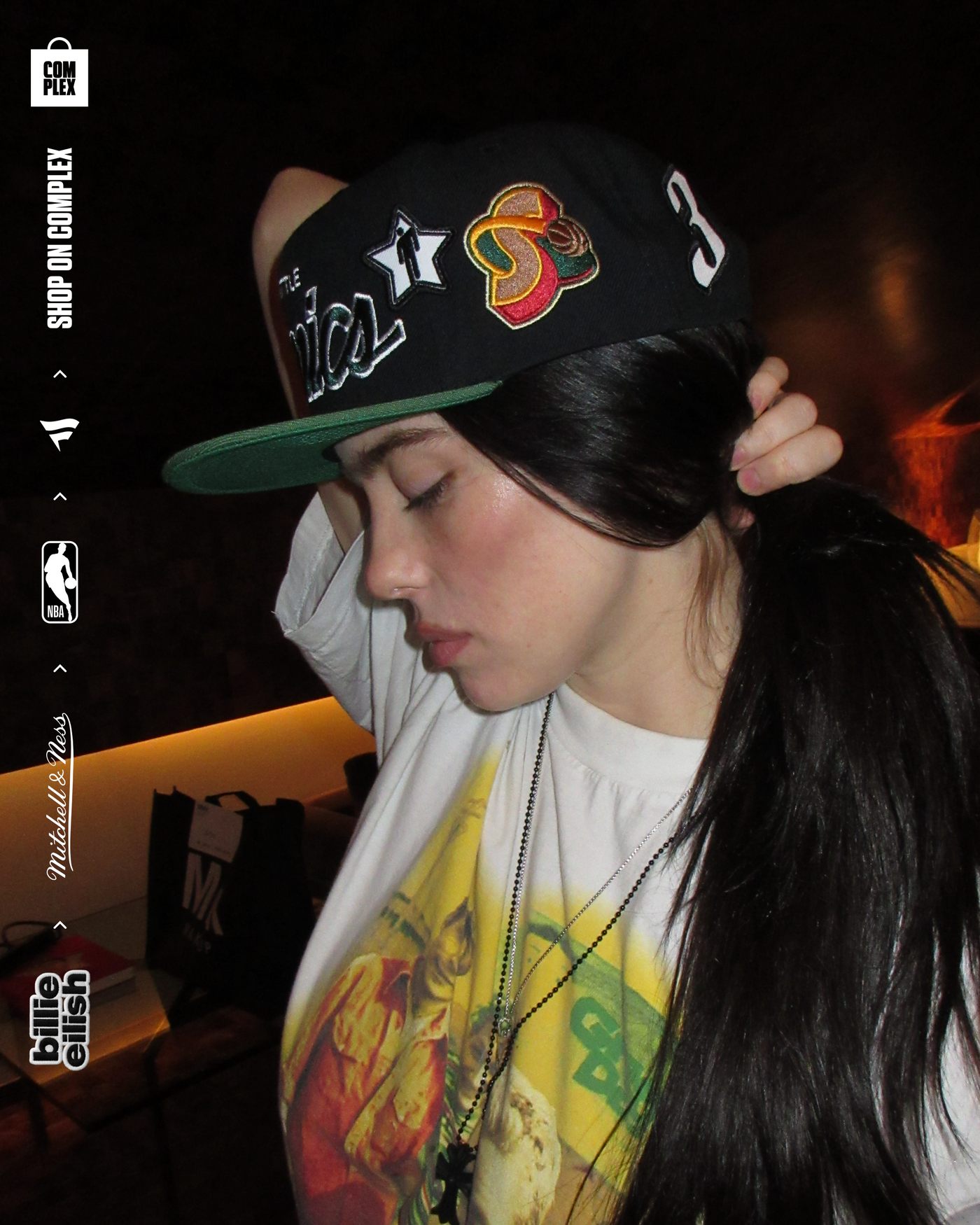 Mitchell & Ness x Billie Eilish Seattle Supersonics NBA B.E. Patch Snapback