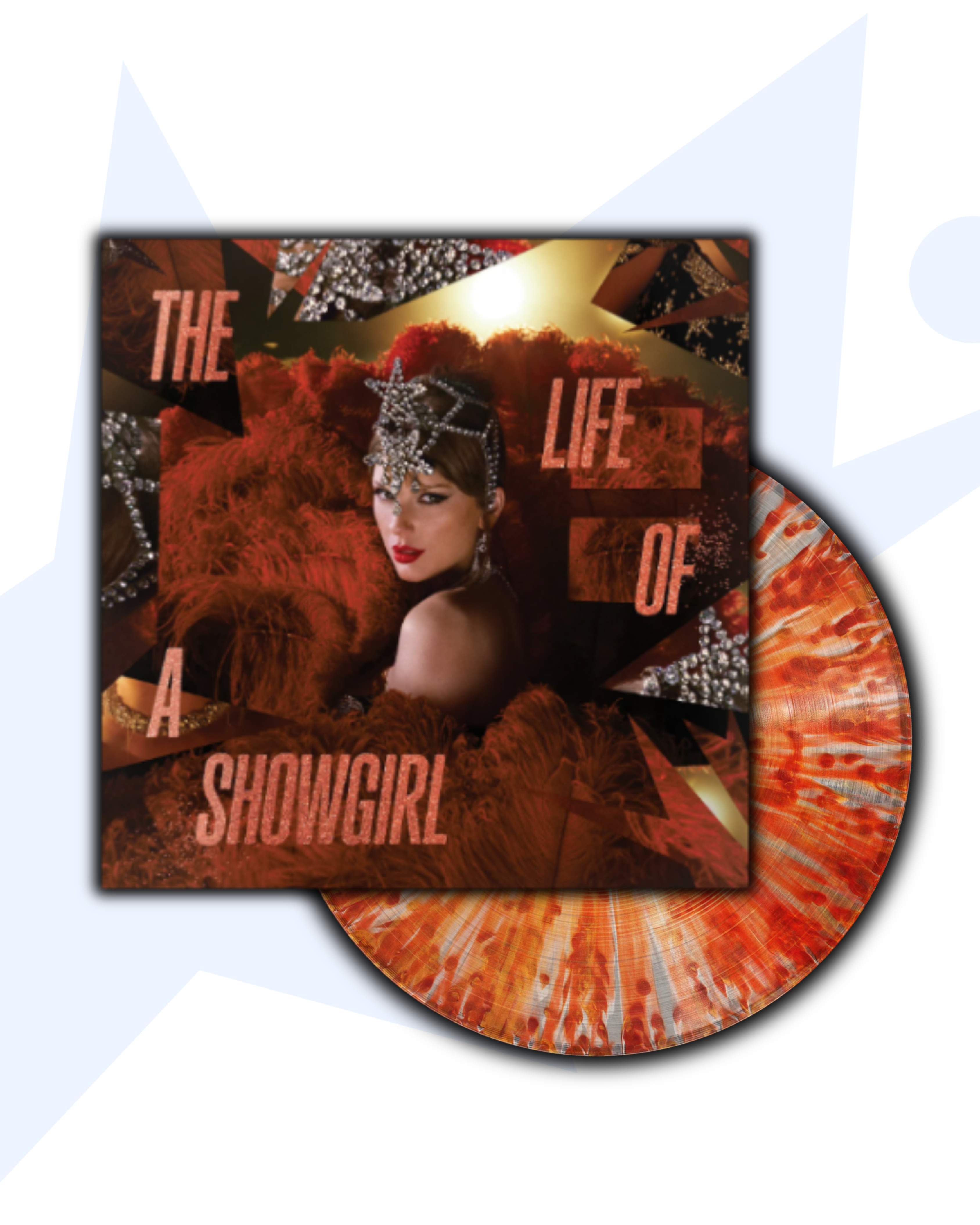 Taylor Swift The Life of a Showgirl 1LP Vinilo: The Bubbles in Champagne (Naranja Salpicado)