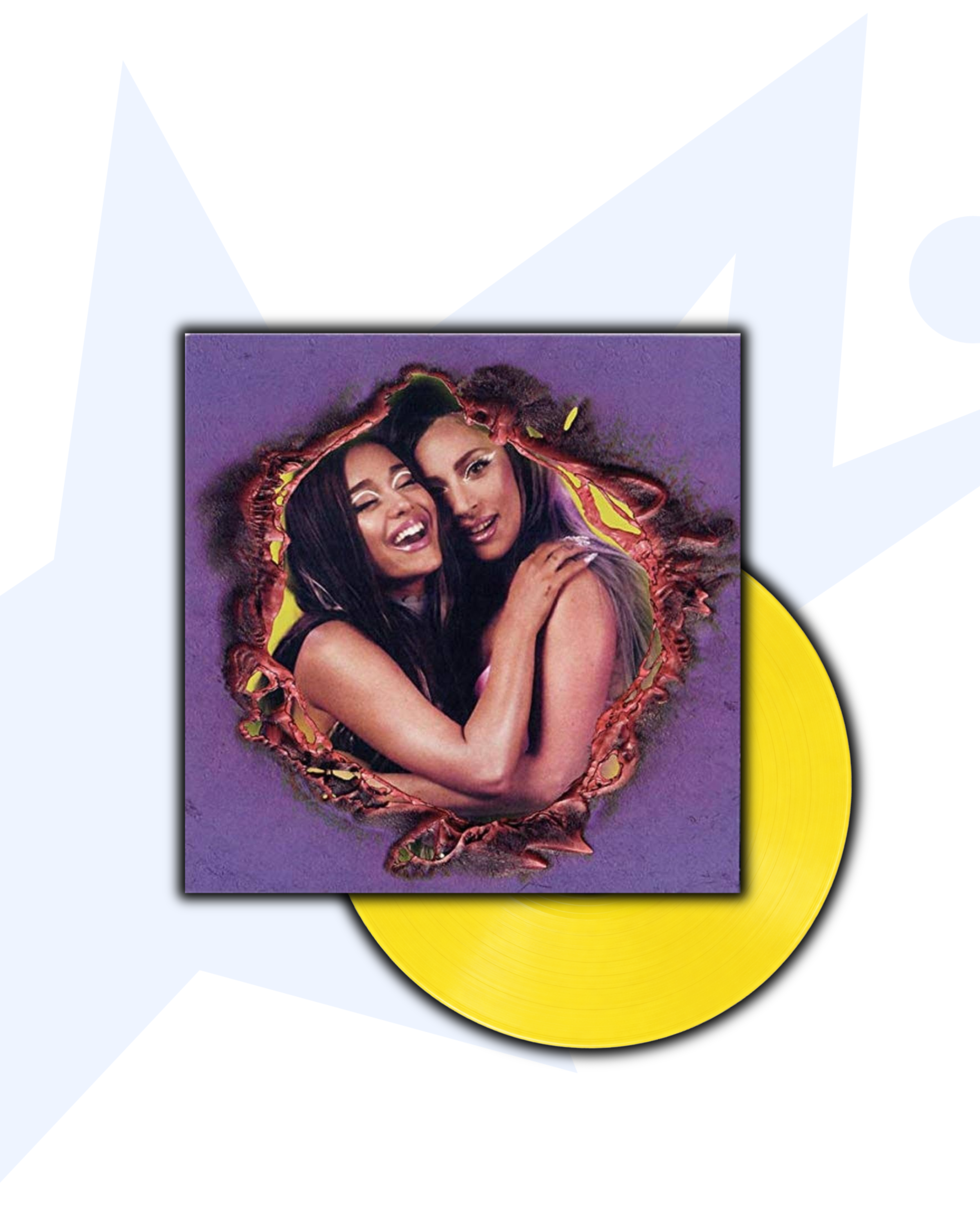 Lady Gaga & Ariana Grande Rain on Me Single Vinilo (Amarillo Traslúcido)
